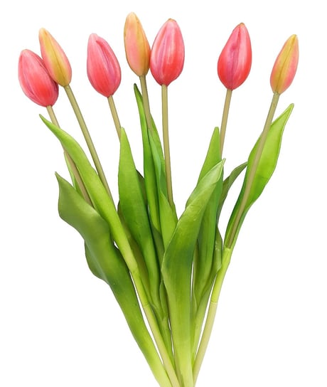 Tulipany silikonowe jak żywe różowe bukiet 7 sztuk gumowe 44 cm zamknięte Inny producent