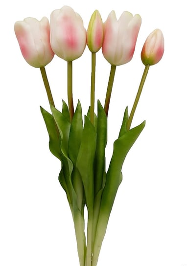 Tulipany silikonowe jak żywe różowe w bukiecie 5 sztuk gumowe 44 cm Inny producent