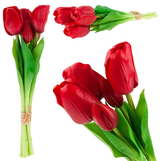 Tulipany Tulipan Bukiet Gumowane 5Szt Jak Żywe MARTOM