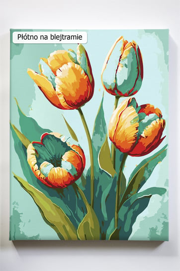Tulipany, tulipan, kwiat, kwiaty, kwiatki, malowanie po numerach Akrylowo