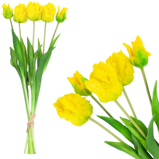 Tulipany Tulipan Papuzie Bukiet Gumowane 5Szt Real MARTOM