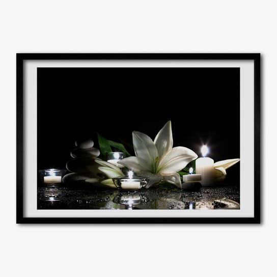 Tulup, Foto obraz drukowany ramka mdf Biała lilia, 70x50 cm Tulup