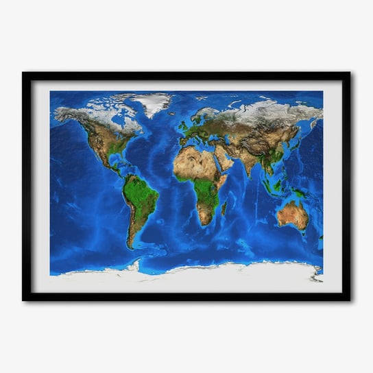 Tulup, Foto obraz drukowany ramka mdf Mapa świata, 70x50 cm Tulup