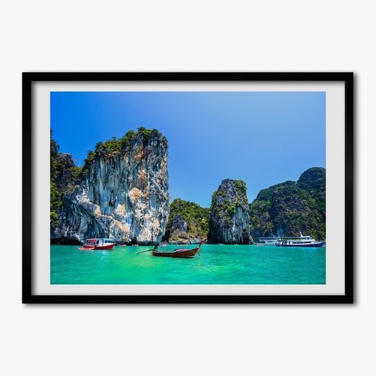 Tulup, Foto obraz ramka do pokoju Łódki Tajlandia, 70x50 cm Tulup