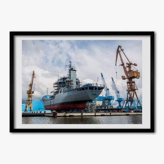 Tulup, Foto obraz ramka do pokoju Stocznia statek, 70x50 cm Tulup