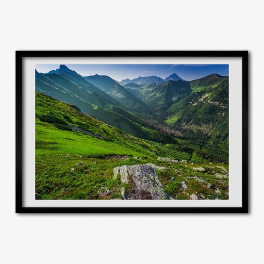 Tulup, Foto obraz ścienny z ramą MDF Świt w górach, 70x50 cm Tulup