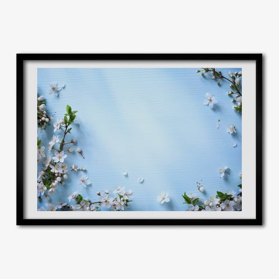 Tulup, Foto obraz z ramką MDF Kwiaty wiśni tło, 70x50 cm Tulup
