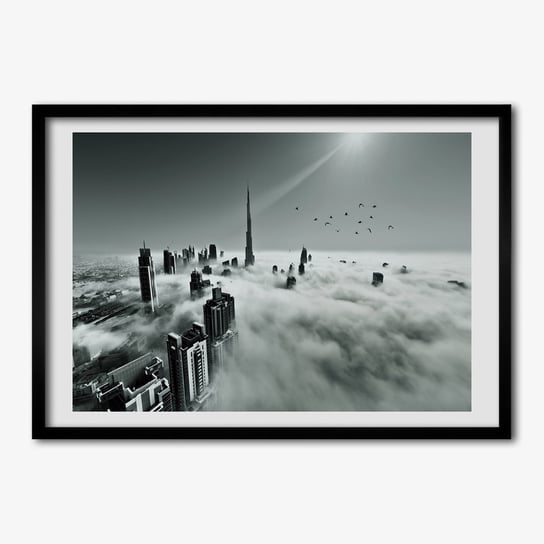 Tulup, Foto obraz z ramką MDF Mgła nad Dubajem, 70x50 cm Tulup