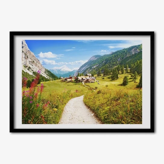 Tulup, Foto obraz z ramką MDF Pastwisko w Alpach, 70x50 cm Tulup