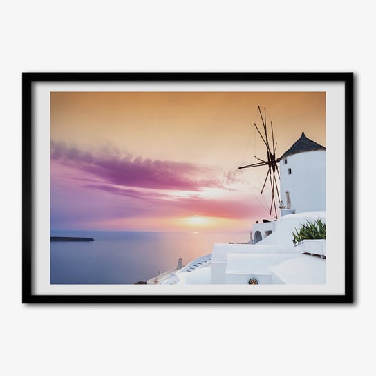 Tulup, Foto obraz z ramką MDF Santorini Grecja, 70x50 cm Tulup