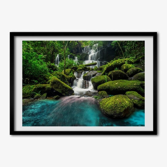Tulup, Foto obraz z ramką MDF Wodospad w dżungli, 70x50 cm Tulup