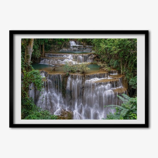 Tulup, Foto obraz z ramką MDF Wodospad w lesie, 70x50 cm Tulup