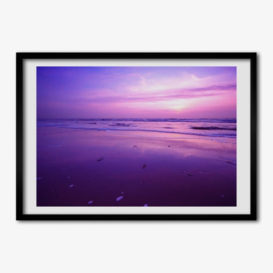 Tulup, Foto obraz z ramką MDF Zachód słońce morze, 70x50 cm Tulup