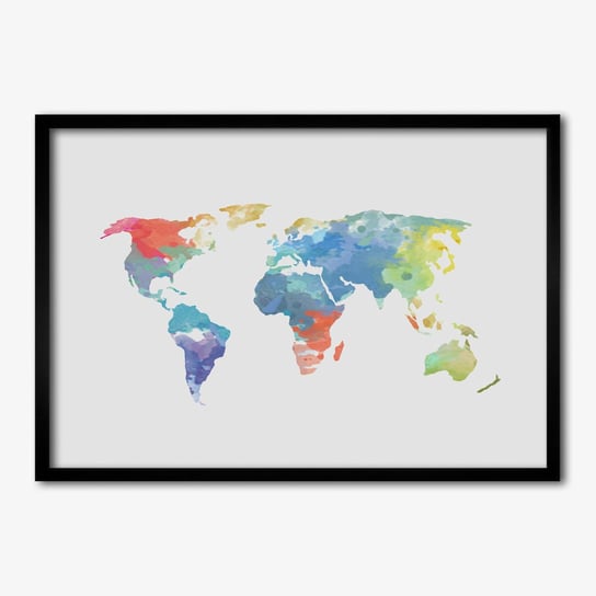 Tulup, Nowoczesny foto obraz w ramie Mapa świata, 70x50 cm Tulup