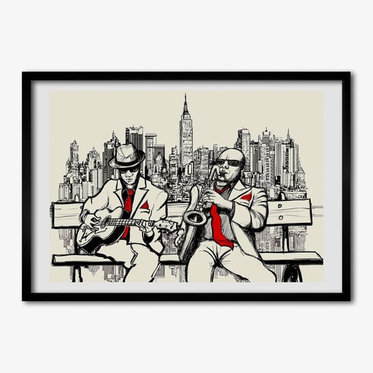 Tulup, Ścienny foto obraz z ramą Nowy Jork Jazz, 70x50 cm Tulup