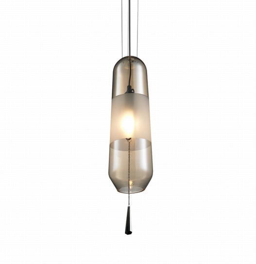 Tuluza Amber - nowoczesna lampa wisząca chrom, bursztyn Iluminar