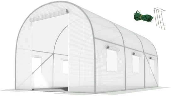 Tunel foliowy ogrodowy z oknami FUNFIT GARDEN, biały, 10m2, 4x2,5m FUNFIT