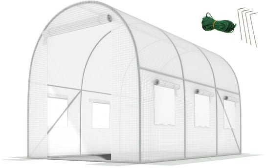 Tunel foliowy ogrodowy z oknami FUNFIT GARDEN, biały, 6m2, 3x2m FUNFIT