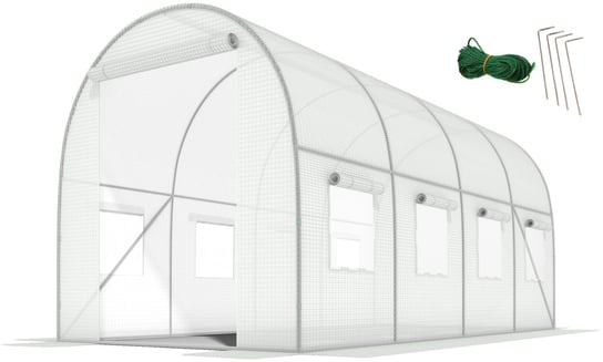 Tunel foliowy ogrodowy z oknami FUNFIT GARDEN, biały, 9m2, 4,5x2m FUNFIT