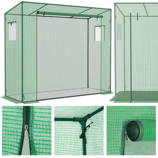 Tunel foliowy z oknami szklarnia ogrodowa UV-4 130g/m2 2x1,7x0,8 m zielona Springos
