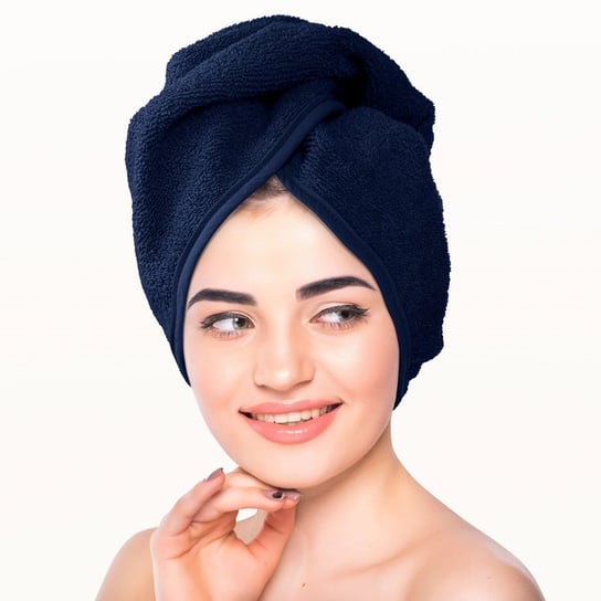 Turban kąpielowy granatowy 65x23 cm Spod Igły i Nitki Spod Igły i Nitki