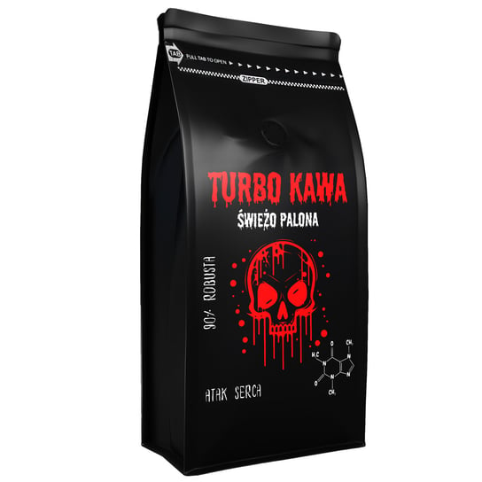 TURBO Kawa ziarnista Do ekspresu 1kg 90% Robusta 10% Arabica ATAK SERCA Yankee Caffee