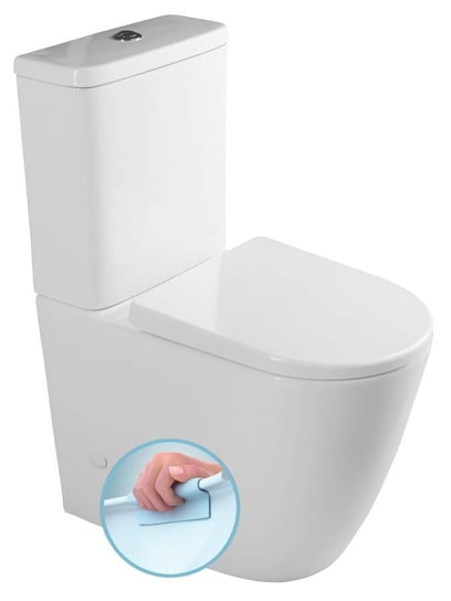 TURKU RIMLESS kompakt WC wysoki, odpływ pionowy/poziomy, biały Inna marka