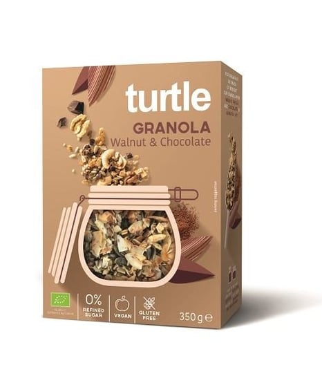 Turtle, granola orzech włoski-czekolada bezglutenowa bio, 350 g Turtle
