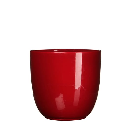 TUSCA prosta osłonka ceramiczna ⌀ 10 cm - czerwona błyszcząca Mica Decorations