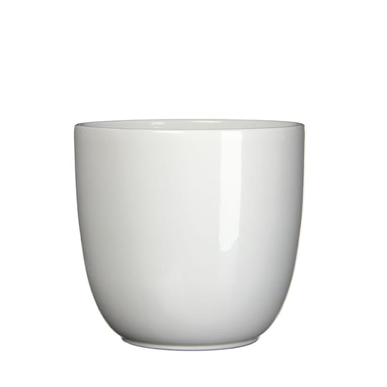 TUSCA prosta osłonka ceramiczna ⌀ 12 cm - biała błyszcząca Mica Decorations