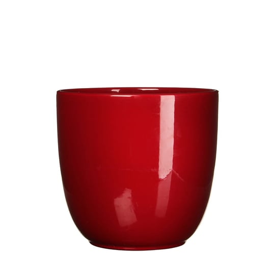 TUSCA prosta osłonka ceramiczna ⌀ 12 cm - czerwona błyszcząca Mica Decorations