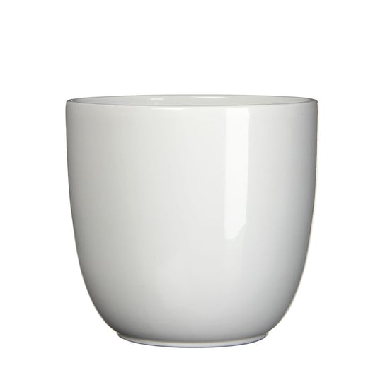 TUSCA prosta osłonka ceramiczna ⌀ 13,5 cm - biała błyszcząca Mica Decorations