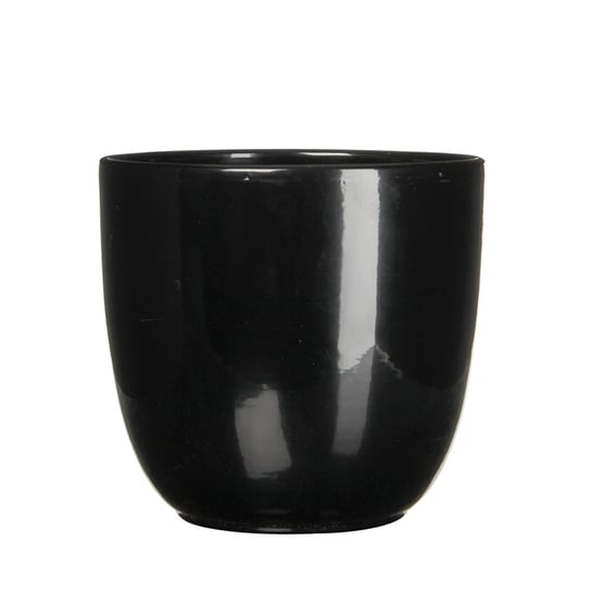 TUSCA prosta osłonka ceramiczna ⌀ 13,5 cm - czarna błyszcząca Mica Decorations
