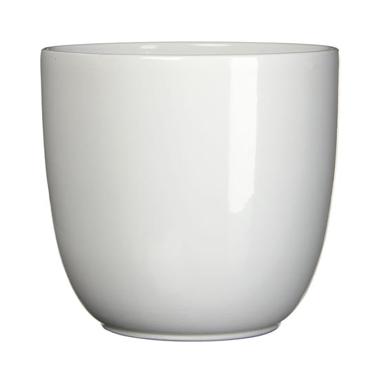 TUSCA prosta osłonka ceramiczna ⌀ 17 cm - biała błyszcząca Mica Decorations