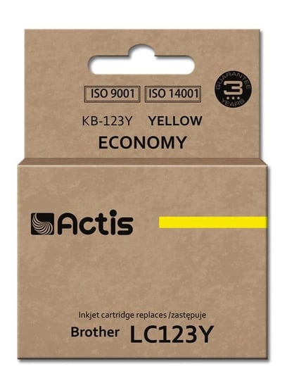 Tusz ACTIS KB-123Y Supreme, żółty, 10 ml, LC123Y Actis