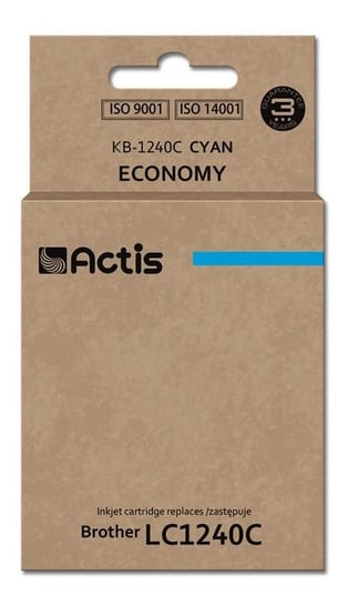 Tusz ACTIS KB-1240C Standard, błękitny, 19 ml, LC-1240C/LC-1220C Actis