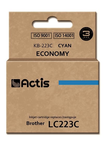 Tusz ACTIS KB-223C Standard, błękitny, 10 ml, LC-223C Actis