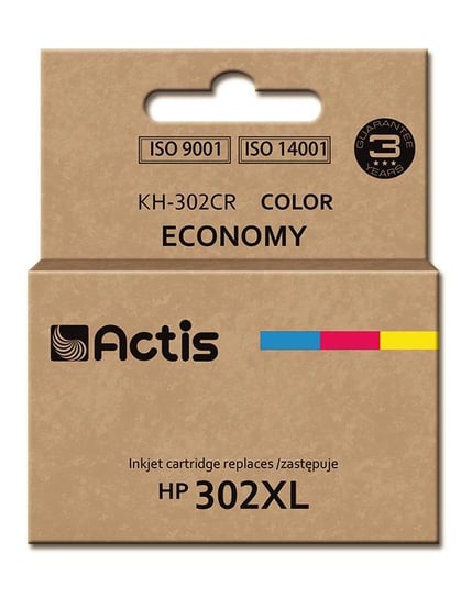 Tusz ACTIS KH-302CR Premium, błękitny, purpurowy, żółty, 21 ml, 302XL F6U67AE Actis