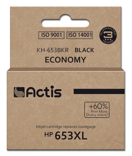 Tusz Actis KH-653BKR (zamiennik HP 653XL 3YM75AE; Premium; 20ml; 575 stron; czarny) Actis