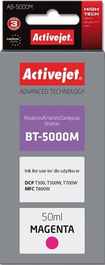 Tusz ACTIVEJET AB-5000M (Brother BT-5000M), czerwony, 50 ml Activejet