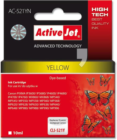 Tusz ACTIVEJET AC-521Y yellow do drukarki Canon Activejet