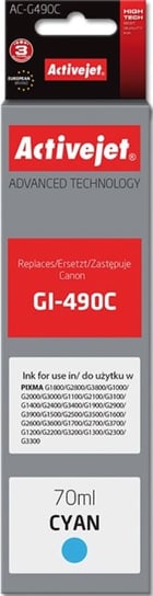 Tusz ACTIVEJET AC-G490C (Canon GI-490C), niebieski, 70 ml Activejet