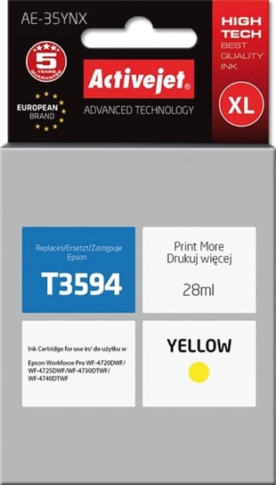 Tusz ACTIVEJET AE-35YNX (Epson T3594), żółty, 28 ml Activejet