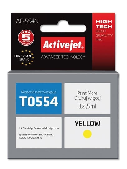 Tusz ACTIVEJET AE-554 yellow do drukarki Epson Activejet