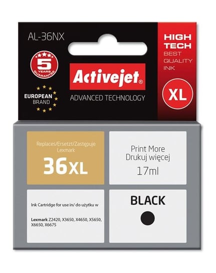 Tusz ACTIVEJET AL-36NX czarny do drukarki Lexmark Activejet