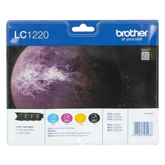 Tusz BROTHER LC1220VALBP, błękitny/czarny/purpurowy/żółty, LC-1220VALBP Brother