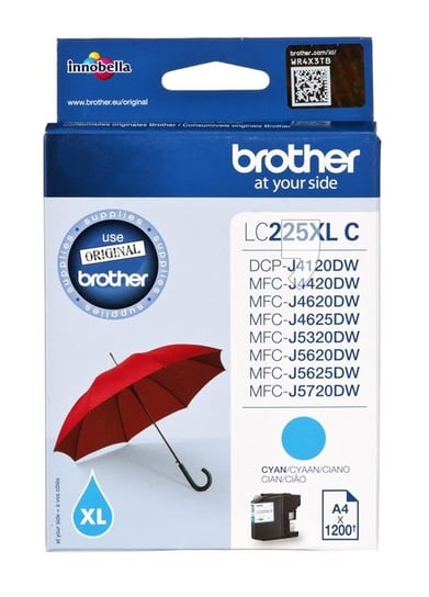 Tusz BROTHER LC225XLC, błękitny, LC-225XLC Brother