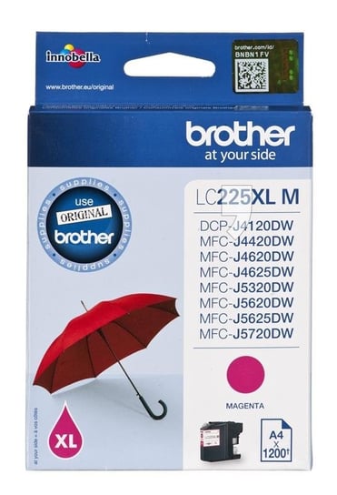 Tusz BROTHER LC225XLM, purpurowy, LC-225XLM Brother
