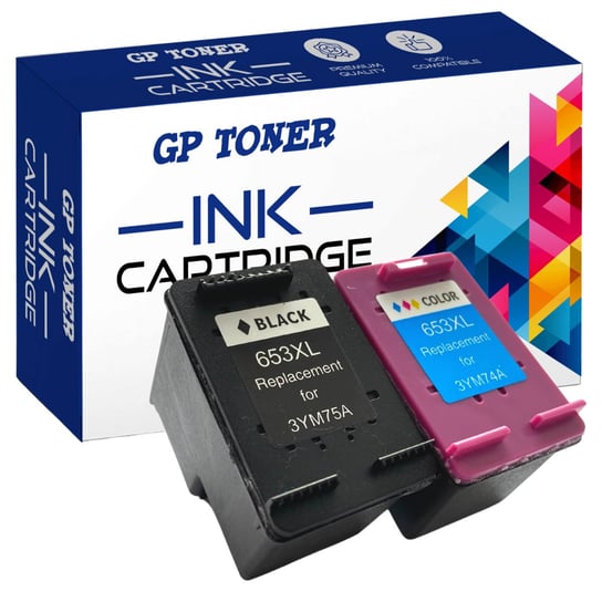 Tusz do HP 653XL DeskJet Plus Ink Advantage 6000 6075 6400 6475 Czarny + Kolor GP TONER