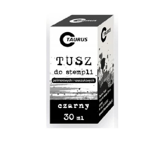 Tusz do pieczątek stempli CZARNY wodny intensywny nieblaknący TAURUS 30 ml Inna marka